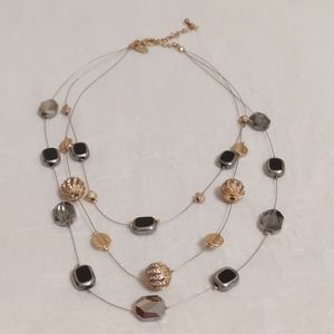Black, Silver, Gold Charming Charlie Necklace 💐